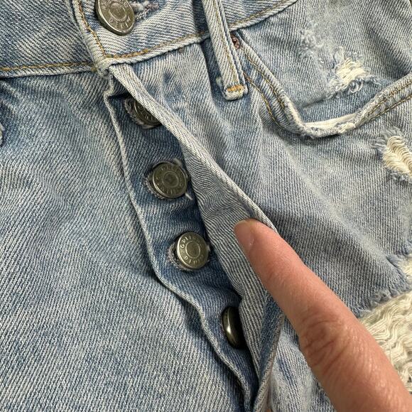 GRLFRND Denim Shorts Womens 25 Blue Cindy Distressed Night Fever Destroyed Boho - Picture 9 of 15